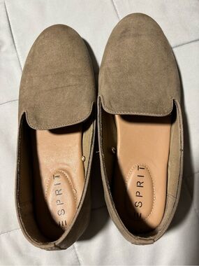 Esprit Women’s Suede Slip-On Loafers in Light Brown